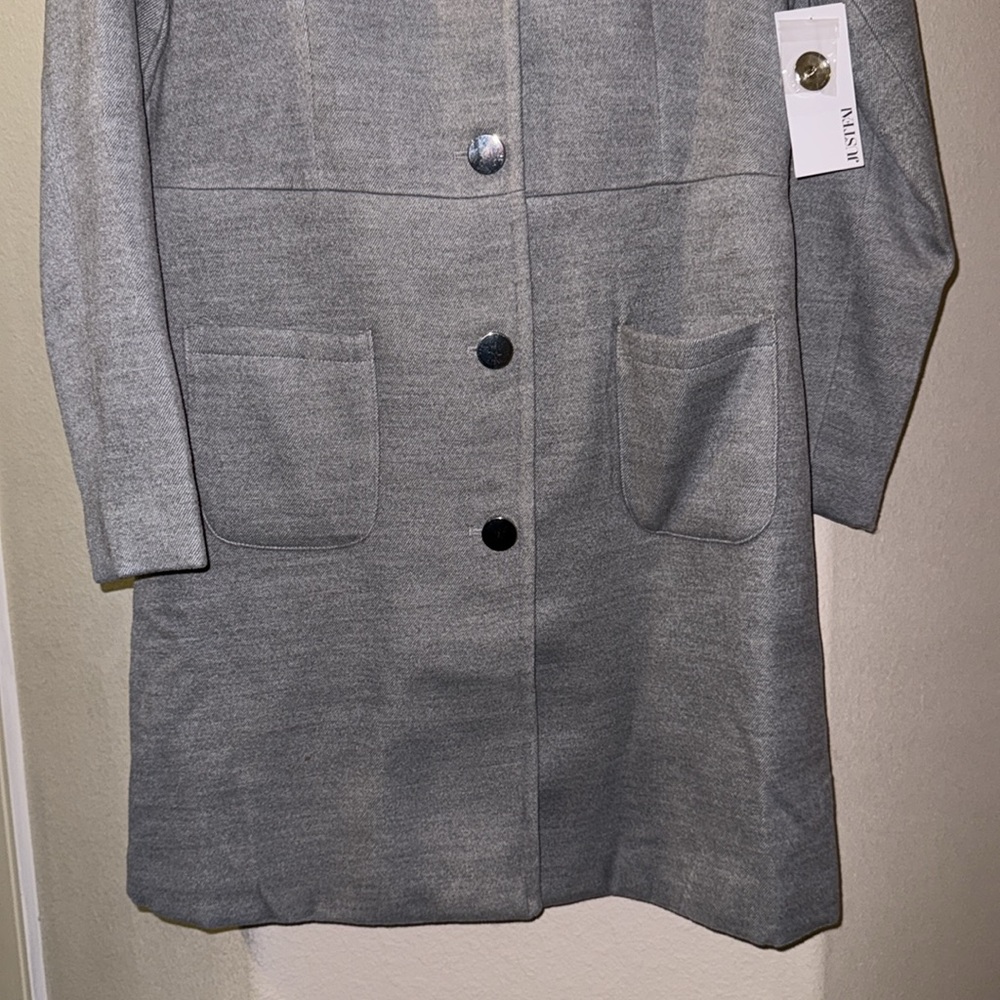 JustFab gray coat medium - Picture 3 of 6